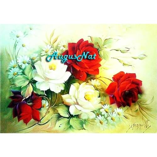 5d diy full square diamond painting cross stitch rose wall art diamond dotz kit diamont drawing picture diamand paint flowers