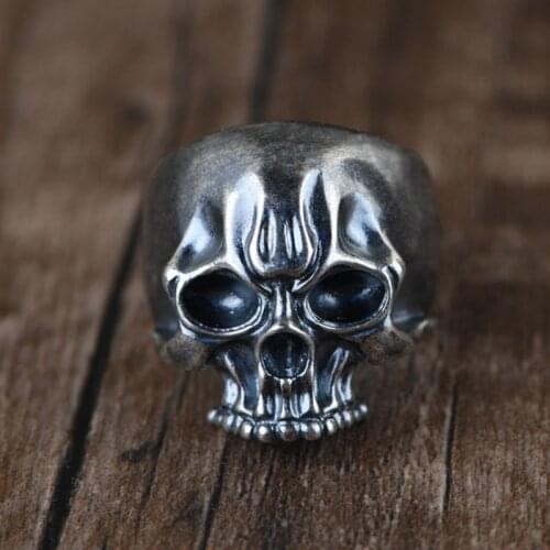 925 STERLING SILVER Skull men mens punk biker rings Ring jewelry A5914
