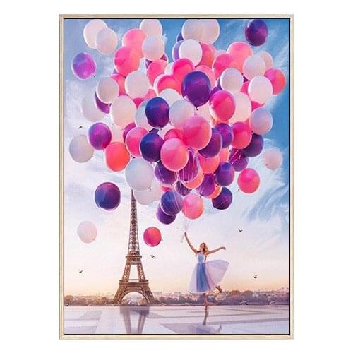 AB Drill 5d DIY Diamond Painting Full Drill Round Rhinestones Diamond Mosaic Cross Stitch Kits Embroidery Girl Balloons