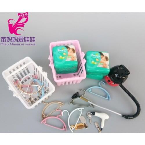 1:6 1/12 doll house accessories charm comb hand mirror hair dryer for barbie doll ob11 blythe doll diy