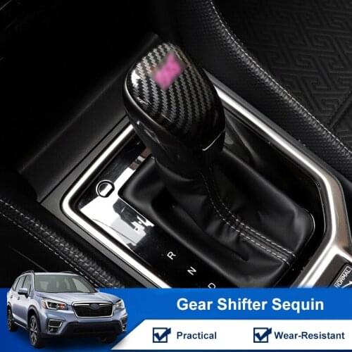 QHCP Car Gear Knob Head Cover Cap Gear Shift Knob Decorative Sticker Trim Fit For Subaru Forester 2019 2020 Interior Accessories
