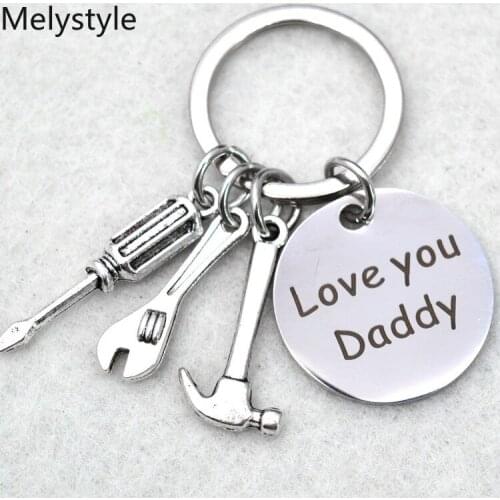2019 Dad Keychain Mechanics Keychain Fathers-Day-Gifts Car Lover Gift Tools-Gift Dad Gift Father Keychain Hand-Stampe-Souvenir