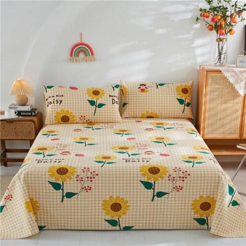 Cotton old coarse cloth bed linen three-piece set of cotton and linen bedding single and double set