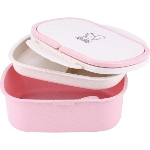 Kids' Lunch Box Unbreakabled Safe Natural Bento Box Heated Lunchbox Student Double-layer Insulation Sealed Box Lightweight