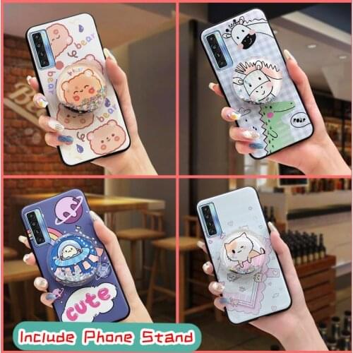 For Woman Silicone Phone Case For TCL 20S/20 5G/20L/20L+ Original glisten drift sand Kickstand