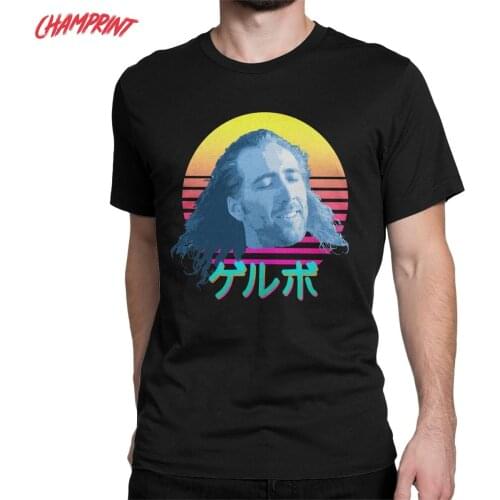 Leisure Nicolas Cage T-Shirt for Men Crew Neck Cotton T Shirt Vintage Short Sleeve Tees Original Clothes