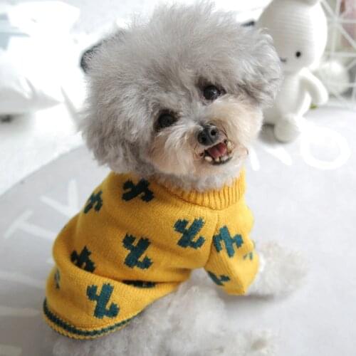 Cotton Knitted Dog Clothes Winter Warm Pet Dog Jacket Coat Puppy Little Animal Pet Cat Pomeranian Schnauzer Apparel Sweater Suit