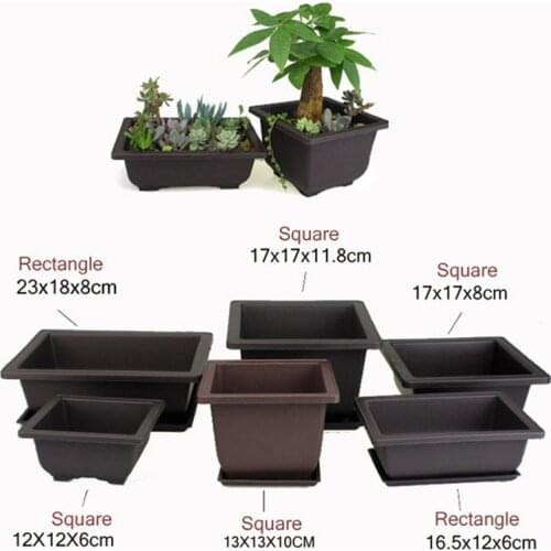Imitation Purple Sand Fleshy Flower Pot Tray Rectangle/Square Nursery Planter Garden Flower Pots Planters Plastic Pot Trays