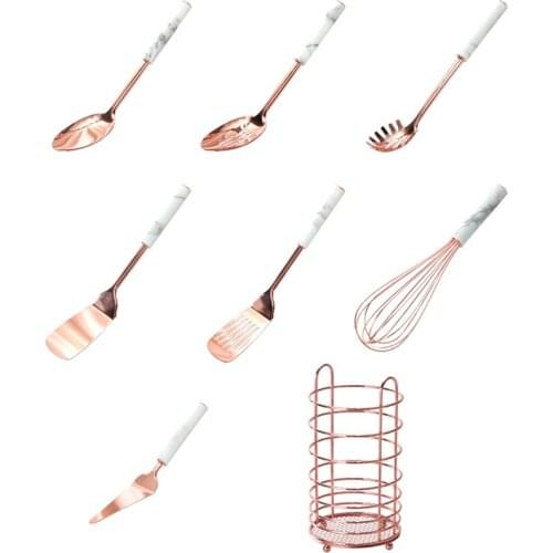 Kitchen Utensils Stainless Steel Cooking Serving Utensils Set with Handle, Serving Spoon Turner Whisk Kitchen Tools