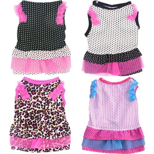 Cute Dot Dog Dress Small Dog Clothes Puppy Tutu Skirt Cat Dress Dog Wedding Dresses Shih tzu Poodle Pet Summer Clothes For Dogs