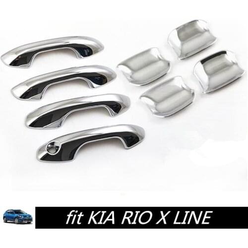 NEW RIO X LINE Car Handle Cover Trim ABS Chromium Handle Bowl Cover Protector for KIA RIO X LINE 2017-2019