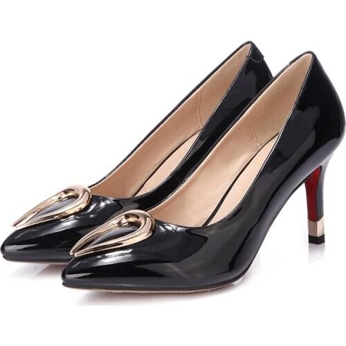 2018 Spring And Autumn New Snow Yierkang Leather Womens Shoes High-heeled Womens Shoes Stiletto Pointed Elegant Work Shoes