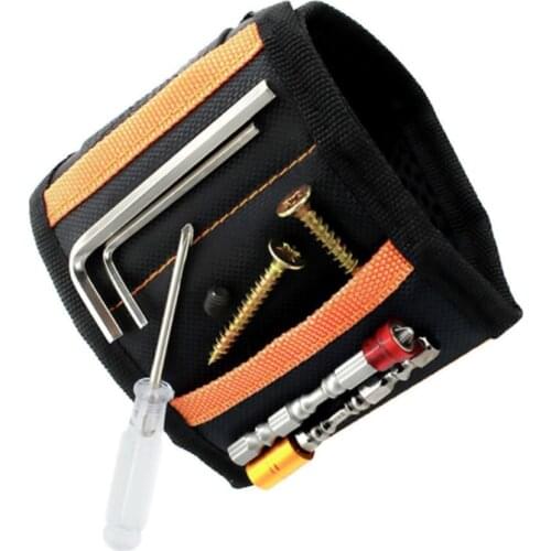 15 Magnet Strong Magnetic Wristband Portable Tool Bag With Electrician Wrist Belt For Screws Nails Drill Bits Organizer Storage