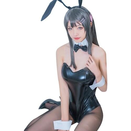 Rascal Does Not Dream of Bunny Girl Senpai Cosplay Costume Mai Sakurajima Sexy Jumpsuit Carnival Christmas Bunny Suit C55M55