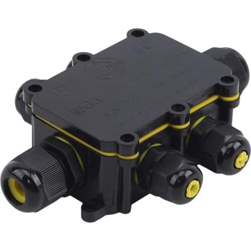 Junction Box IP68 Waterproof UV Sunproof Outdoor Multiple Ways Plastic Electrical Junction Box Case Cable Wire Connector Protect