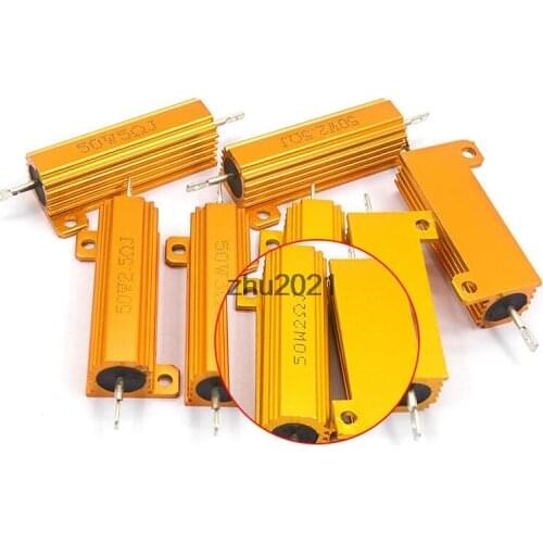 50w 0.1/0.5/1/50/100Ohm Aluminium Housing Resistor Chassis Mount Wirewound Power Resistor