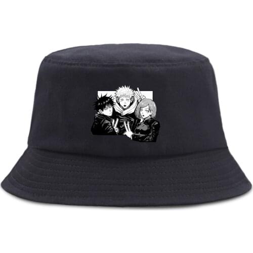 Hats Yuji Itadori Jujutsu Kaisen Anime WomenS Bucket Caps Casual Fishing Men Fishman Hats Unisex Harajuku Bob Hat For Man