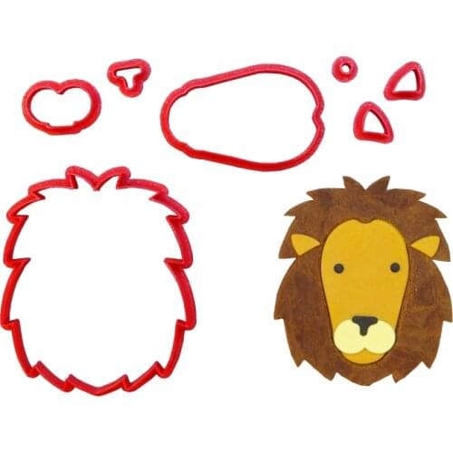 Wild Animals Letter Cute Lion Face Silhouette Shape Fondant Cutters Cookie Stamp for Cake Cupcakes
