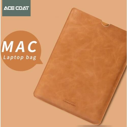 Split Leather Sleeve Protector Bags Business Genuine Leather 13 Inch for Apple Macbook Air Pro Retina13 12 15 16 Laptop Sleeve