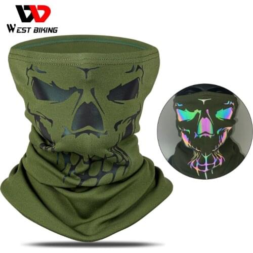 WEST BIKING Winter Warm Cycling Scarf 3D Reflective Half Face Cover Men Women Bicycle Bandana Outdoor Windproof Sports Headwear
