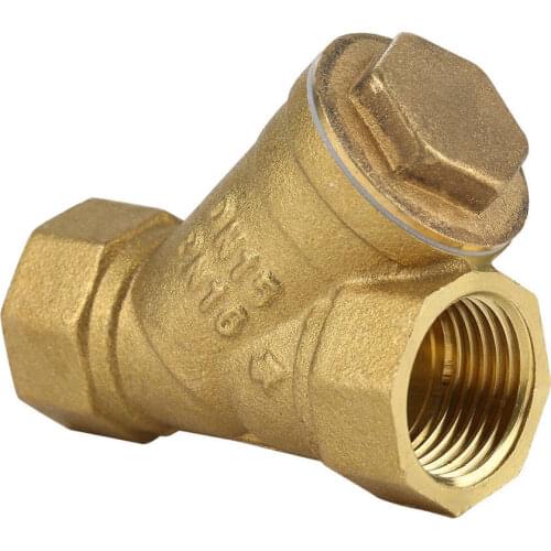 1/2" DN15 Female Type Y Brass Strainer Filter Valve for Water Oil Plumbing Pipe