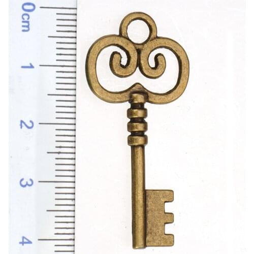 Jewelry charms bracelets diy antique bronze key spiral valentines day gift kawaii accessories handiworks suppliers 41mm 12pcs