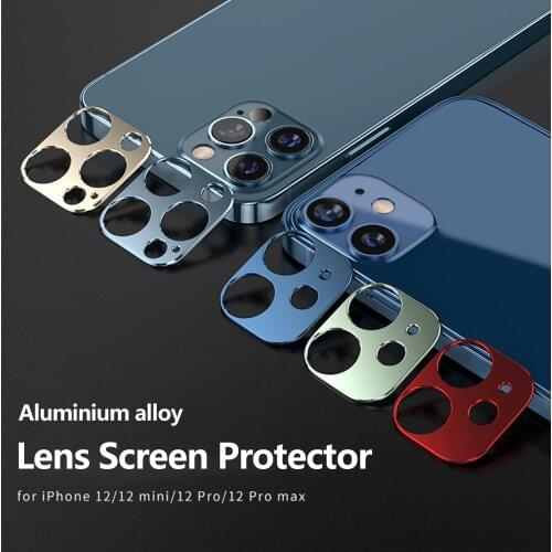 For iPhone 12 Mini Camera Lens Screen Protector Aluminum Alloy Camera Protective Case Metal Ring Film Cover Phone Accessories