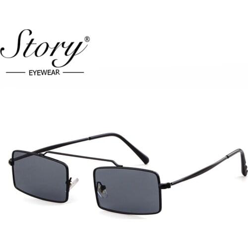 STORY 2019 brand designer square sunglasses women men fashion classics gray vintage rectangle eye glasses for female S3420E