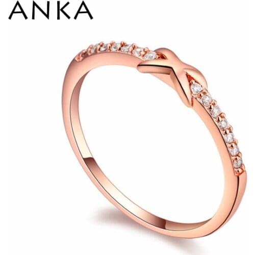 ANKA brand new design "X" shape luxury classics rings for women girl rose gold color fashion rings jewelry accessories #16457