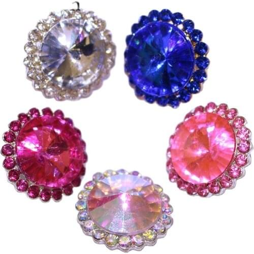 10pcs 18mm DIY sew metal round sun acrylic rhinestone brooch for clothing applies to wedding dress accessories for sewing NK007