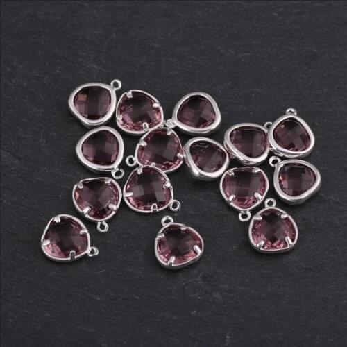 10pcs/lot Irregular Oval Red Pink Crystal Zircon Artificial Ruby Pendant Drop for Necklace Earrings Bracelets Jewelry Making DIY