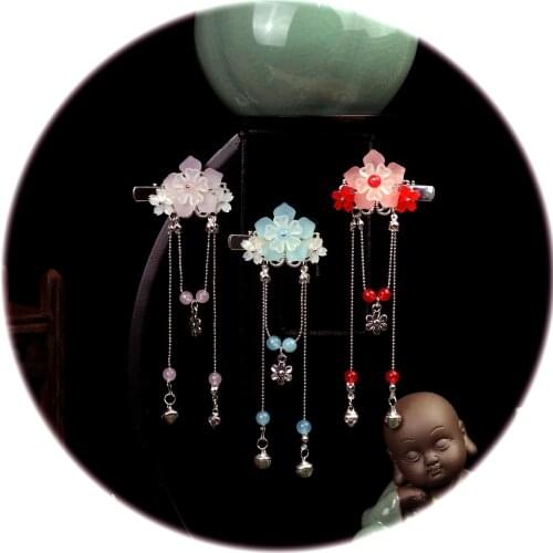 2 pc Vintage Cherry Blossom Tassel Antique Hair Clips Blossom Bride Wedding Hair Clip Headdress Handmade Hair clip
