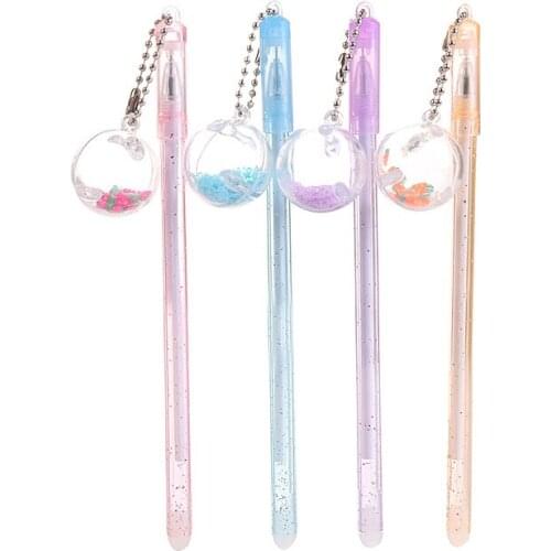 36 pcs/lot Creative Fruit Ball Pendant Gel Pen Cute 0.5mm black ink Neutral Pens School writing Supplies Promotional Gift