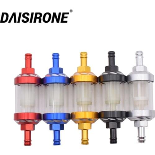 8mm CNC Aluminum Alloy Glass Motorcycle Gas Fuel Gasoline Oil Filter Moto Accessories for ATV Dirt Pit Bike Motocross