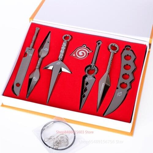 Amine Naruto Cosplay Shuriken Prop Hatake Kakashi kunai Anime Halloween Weapon Sword Spear Cosplay Props Sets