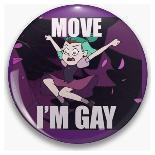 Amity Grom Fright Meme Soft Button Pin Badge Metal Fashion Clothes Lapel Pin Brooch Cartoon Decor Collar Hat Creative Funny