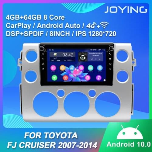 Joying Android 10 Car Head Unit Radio Car Multimedia Player 8 Inch For Toyota FJ Cruiser 2007-2014 With Optical Output Bluetooth