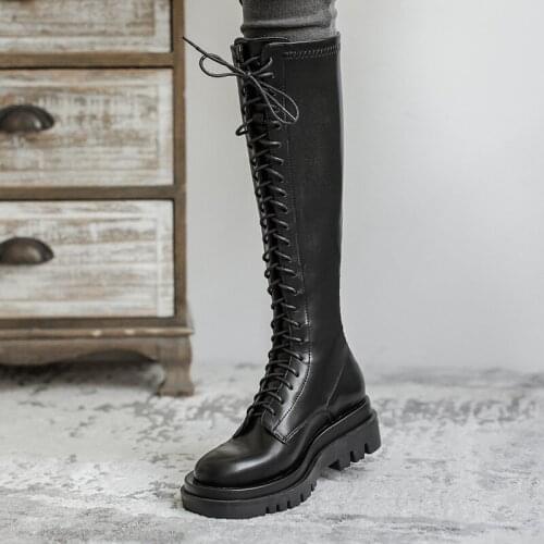 Martin Boots And Thick Black Bottom Show Thin Boots With Tall Canister Boots Their Knight Female New Boots Fall And Winter 2021