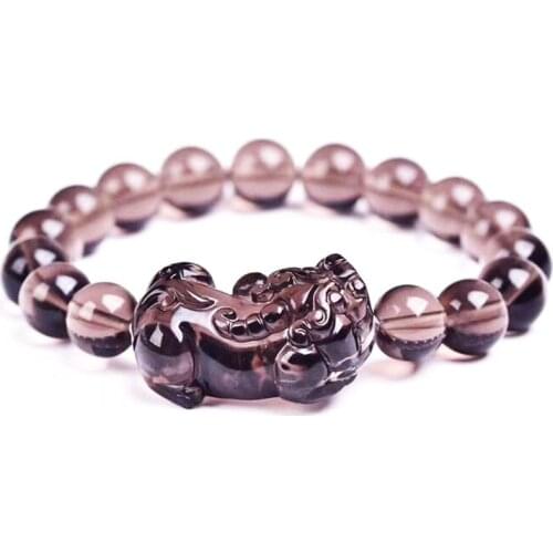 Ice Obsidian Pixiu Bracelet Beads Wristband Handmade Natural Stone Wealth and Good Luck Men Women Unisex Chinese Feng Shui