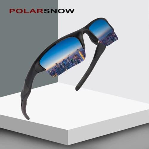 POLARSNOW Brand Sport Sunglases Polarized for Unisex TR90 Frame Black Lens Classic Retro Style High-end Driving Eyewear