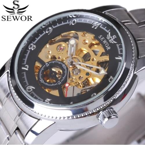 Relogio Masculino SEWOR new mens automatic mechanical watch leather strap watch fashion sports mens luxury watch