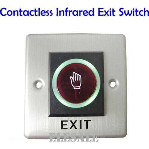Infrared Exit Button 86x86mm No Touch Contactless Door Release Unlock Switch LED Light For Access Control System Wholesale