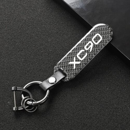 Carbon fiber Car ring 360 Degree Rotating Horseshoe Rings For Volvo S60 XC90 V40 V50 V60 S90 V90 XC60 XC40 AWD T6Car Key Chain