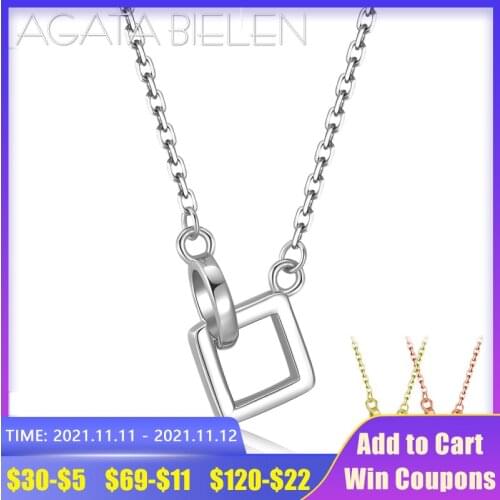 Round and Square Geometric Pendant Necklace 925 Sterling Silver Fashion Women Necklaces Gold Color Necklace Silver 925 jewelery