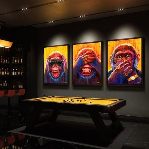 Cool Animals Canvas Oil Painting on The Wall Posters and Prints Funny Monkey Wall Art Pictures Living Room Home Decor