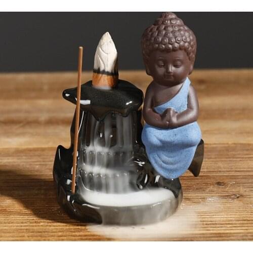The Little Monk Censer Creative Home Decor Small Buddha Incense Holder Backflow Incense Burner Use In Home Office Teahouse