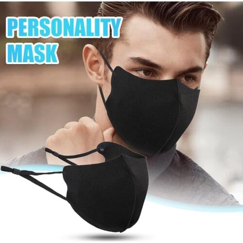 1/3/5/10pcs Adult Black Ski Fasemask Breathable Reusable Washable Masque Bandana Adjustable Cotton Fabric Designer Mascarillas