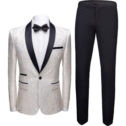 2021 Mens Jacquard Color Matching Suit Stage Performance Suit Two-Piece Suit
