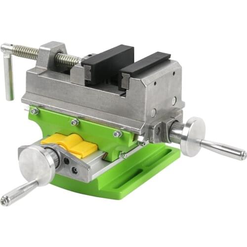 X Y-axis Table Bench Vise 3 inch Adjustable Cross Compound Desk Vise Worktable Bench Clamp Fixture For DIY Drilling