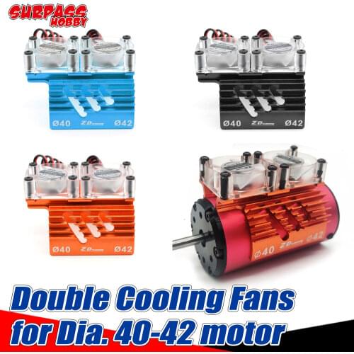 ZD Racing RC Motor Cooling Fan 40mm 42mm Metal Heatsink Double Fans for 1/10 1/8 Rc Car Motors 4068 4076 4092 4268 4274